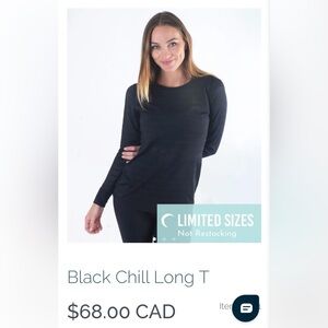 Zyia Black Chill Long T Size XXL